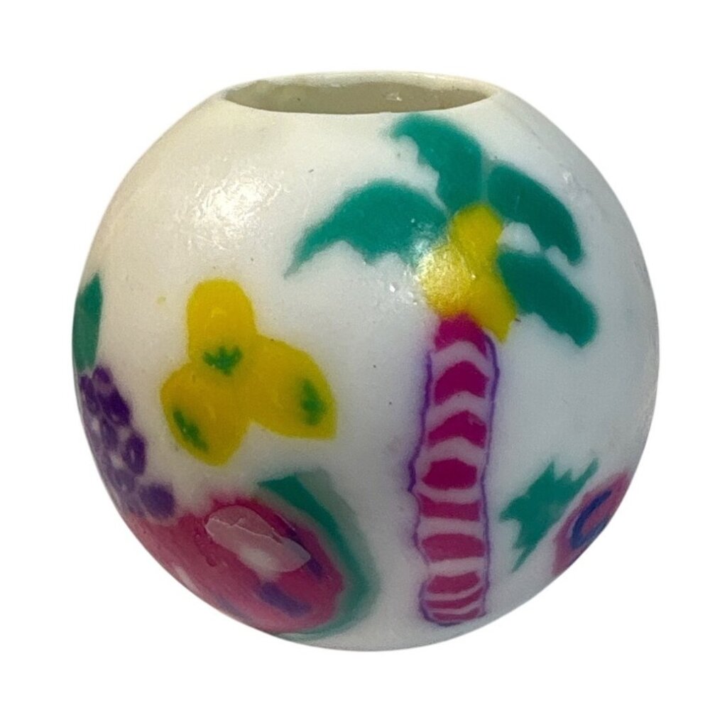Lifelines Ball Candle With Colorful Tropical Design 3"
